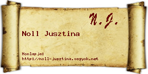 Noll Jusztina névjegykártya